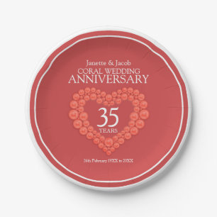 Assiettes En Carton Plaque à papier de trente-cinquième de mariage d