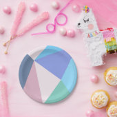 Assiettes En Carton Plaque à papier de triangle moderne de couleur en (Fête)