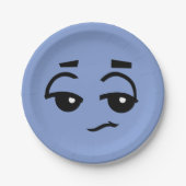 ASSIETTES EN CARTON PLAQUE À PAPIER DE VISAGE GRAPHIQUE MIGNON (Devant)