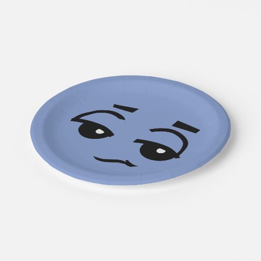 ASSIETTES EN CARTON PLAQUE À PAPIER DE VISAGE GRAPHIQUE MIGNON (Angle)