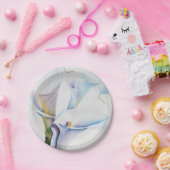 ASSIETTES EN CARTON PLAQUE À PAPIER DE ZANTEDESCHIAS BLANCS (Fête)