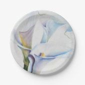 ASSIETTES EN CARTON PLAQUE À PAPIER DE ZANTEDESCHIAS BLANCS (Devant)