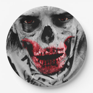 Assiettes En Carton Plaque à papier de zombi de partie sanglante