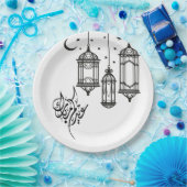 Assiettes En Carton Plaque à papier d'Eid Mubarak (Fête)