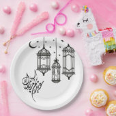 Assiettes En Carton Plaque à papier d'Eid Mubarak (Fête)