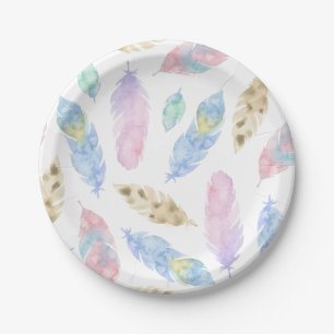 Assiettes En Carton Plaque à papier élégante et belle de la plume