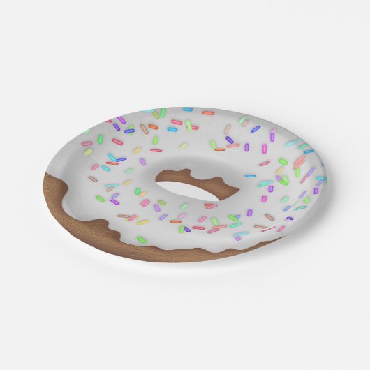 Assiettes En Carton Plaque à papier glacée blanche de beignet (Angle)