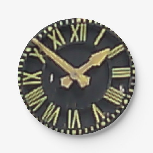 Assiettes En Carton Plaque à papier : Horloge d'église de Sefton (Devant)