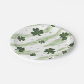 Assiettes En Carton Plaque à papier irlandaise de motif vert et blanc (Angle)