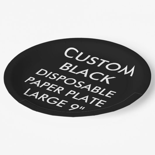 Assiettes En Carton Plaque à papier jetable noire personnalisée par (Angle)