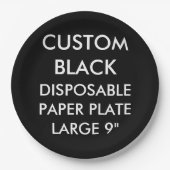 Assiettes En Carton Plaque à papier jetable noire personnalisée par (Devant)