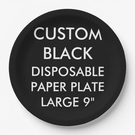 Assiettes En Carton Plaque à papier jetable noire personnalisée par (Devant)