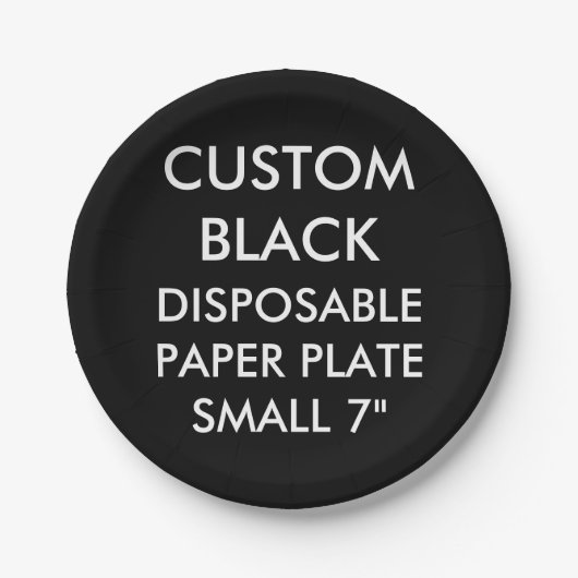Assiettes En Carton Plaque à papier jetable noire personnalisée par (Devant)