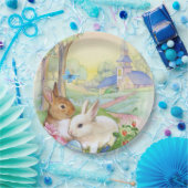 Assiettes En Carton Plaque à papier mignonne de lapins de Pâques (Fête)