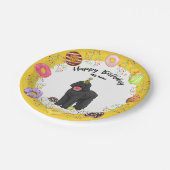 Assiettes En Carton Plaque à papier noire Labradoodle Dog Birthday Par (Angle)