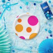 ASSIETTES EN CARTON PLAQUE À PAPIER ORANGE ET JAUNE ROSE DE POINT DE (Fête)