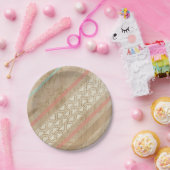 Assiettes En Carton Plaque à papier rayée de sud-ouest chic minable (Fête)