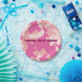 Assiettes En Carton Plaque à papier rose de Camo (Fête)