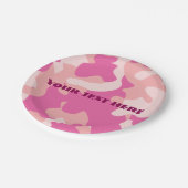 Assiettes En Carton Plaque à papier rose de Camo (Angle)