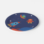 Assiettes En Carton Plaque à papier rouge et bleue d'espace (Angle)