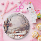 Assiettes En Carton Plaque à papier sourcilleuse americana de neige en (Fête)