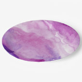 Assiettes En Carton Plaque Abstraite d'aquarelle violette en marbre li (Angle)