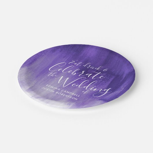 Assiettes En Carton Plaque abstraite en papier violet ultraviolet mari (Angle)