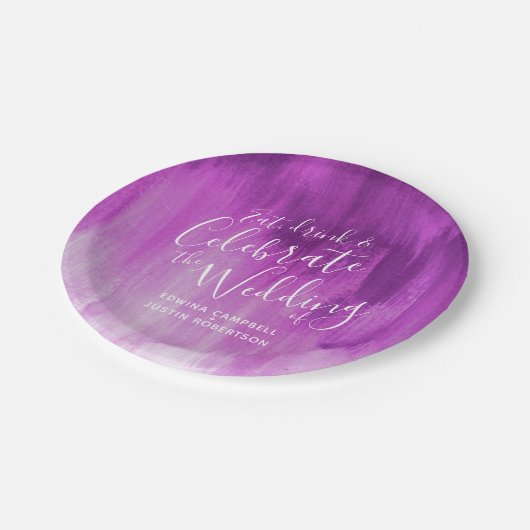 Assiettes En Carton plaque abstraite mauve mariage (Angle)
