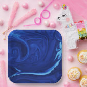 Assiettes En Carton Plaque arrière - plan bleu Cobalt (Fête)