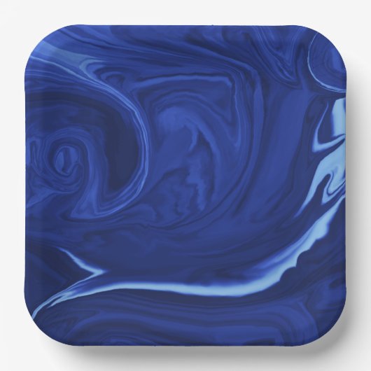 Assiettes En Carton Plaque arrière - plan bleu Cobalt (Recto)