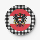 Assiettes En Carton Plaque Autriche, plaid de buffle & drapeau autrich (Devant)