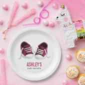 Assiettes En Carton Plaque Baby shower Basket rose, Douche fille (Fête)