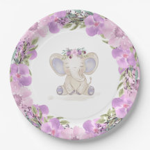 Plaque Baby shower Elephant Baby Girl