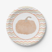 Assiettes En Carton Plaque Baby shower orange Citrouille (Devant)
