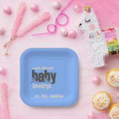 Assiettes En Carton PLAQUE BÉBÉ BLEU DE BÉNÉDICTIONS - Carré (Fête)