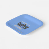 Assiettes En Carton PLAQUE BÉBÉ BLEU DE BÉNÉDICTIONS - Carré (Angulaire)