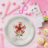 Assiettes En Carton Plaque blanche en papier rouge (Fête)