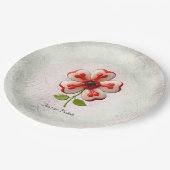 Assiettes En Carton Plaque blanche en papier rouge (Angle)