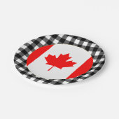 Assiettes En Carton Plaque Canada, plaid de buffle et drapeau canadien (Angle)