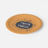 Assiettes En Carton Plaque Citrouille Halloween ou traitement (Angle)
