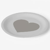 Assiettes En Carton Plaque coeur argentée (Angle)