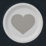 Assiettes En Carton Plaque coeur argentée<br><div class="desc">Cette plaque en papier présente un coeur argenté solide et informe.</div>