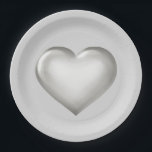 Assiettes En Carton Plaque coeur en verre argenté<br><div class="desc">Cette plaque en papier présente un coeur d'argent avec une apparence de verre.  Idéal pour les fêtes de fiançailles ou les fêtes d'anniversaire.</div>