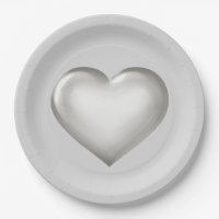 Plaque coeur en verre argenté