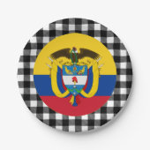 Assiettes En Carton Plaque Colombie, plaid de buffle & drapeau colombi (Devant)