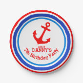 Assiettes En Carton Plaque customisée pour enfants ancre 7e anniversai (Devant)