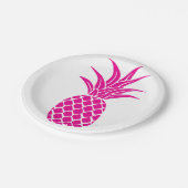 Assiettes En Carton Plaque d'ananas rose vif (Angle)
