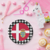 Assiettes En Carton Plaque Danemark, plaid de buffle & Drapeau danois (Fête)