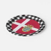 Assiettes En Carton Plaque Danemark, plaid de buffle & Drapeau danois (Angle)