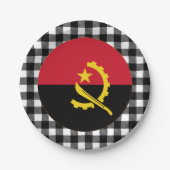 Assiettes En Carton Plaque d'Angola, plaid de buffle & drapeau angolai (Devant)